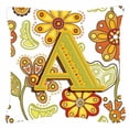 thumbnail image 4 of Letter I Floral Mustard and Green Fabric Decorative Pillow, 4 of 6
