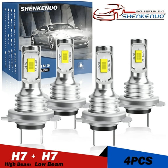 For Mercedes Benz ML350 2008-2011 Combo H7 LED Headlight High-Low Beam Bulbs,6000K 4PCS