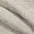thumbnail image 3 of 20" X 20" Beige and Ivory Geometric Linen Zippered Pillow With Embroidery, Fringe, 3 of 6