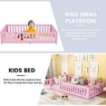 thumbnail image 3 of Miniyam Twin Size Toddler Floor Bed with with Safety Guardrails, Pink, 3 of 8