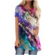 thumbnail image 1 of Fiudx Ofertas de La Semana Blusa de Manga Corta con Cuello Redondo y Estampado de Verano para Mujer, 1 of 4