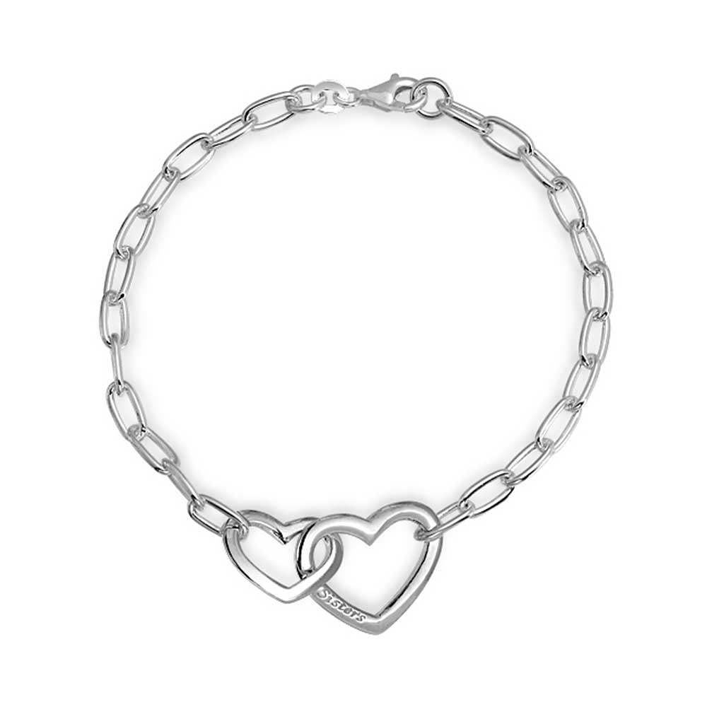 Bling Jewelry - Two Interlocking Hearts Bracelet For Women For ...