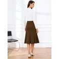 thumbnail image 3 of DARING DIVA Women's High Waisted Business Casual Fishtail Midi Skirt XL Brown, 3 of 6