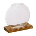 thumbnail image 3 of Menolana Plants , Glass Planter Terrarium Decor, Hydroponics Plant Vase Flower Vase for Bedroom Indoor Plants Garden Dark Wood Color, 3 of 8