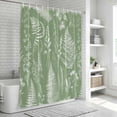 thumbnail image 5 of Polyester Fabric Sage Green Botanical Shower Curtain, Farmhouse Country Leaves Plant Waterproof Bathtub Curtain Bathroom Decor Set with Hooks 54 x 78 Inches, 5 of 6