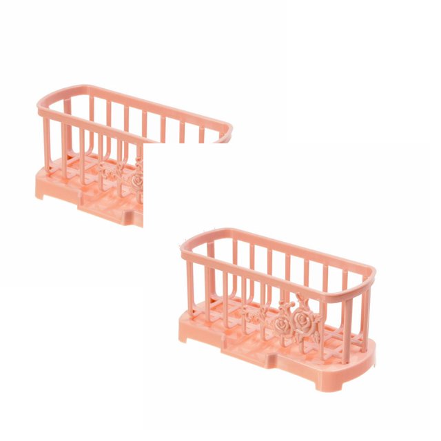Oleegame 2PC Shower Soap Dish With Hook Household Rag Rack Kitchen Supplies Table Top Cleaning Rack Sink Storage Rack Household Large Sponge Storage Rack Red