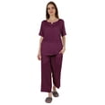 thumbnail image 5 of Inkmeso Short Sleeve Nightwear Pajama Set For Women Henley T-Shirt & Pajama Sleepwear Set, 5 of 7