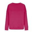 thumbnail image 3 of Oversized Sweatshirt For Women Loose Fit Pullover Tops Crewneck Fall Outfits Winter Clothes 2026 Long Sleeve Fleece Lined Pullover Tops Hot Pink M, 3 of 5