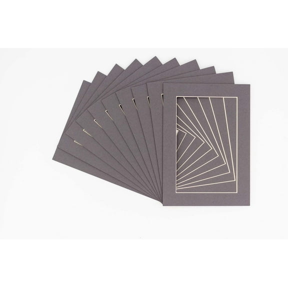 Charcoal Acid Free 16x20 Picture Frame Mats with White Core Bevel Cut for 12x16 Pictures - Fits