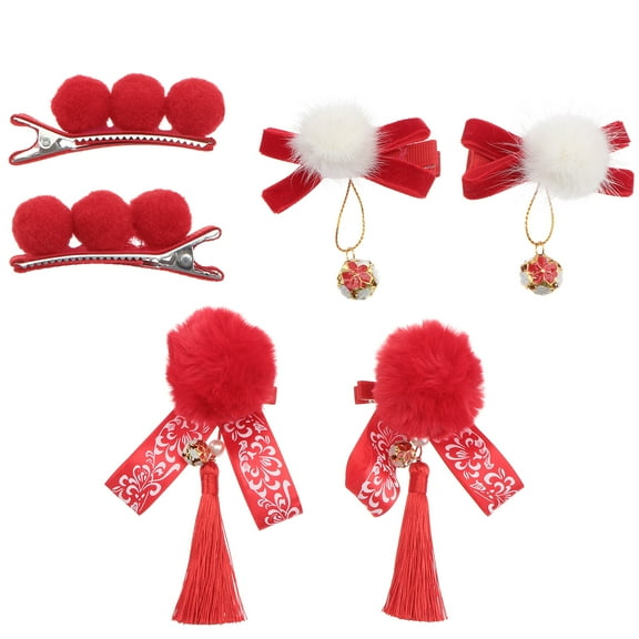 MUSEYA 6Pcs Girls Hair Clips Festive Hair Accessories Plush Material for Different Situations
