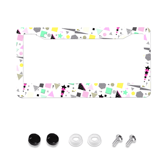 Abstract Flower Style License Plate Prame Aluminium Rust-Proof Auto Parts License Plate Decorative Screws Fit Standard 2 Holes 1 U.S. License Plate, 12.2x 6.3 Inch
