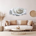 thumbnail image 2 of ZHONGYUTONG White Rose Canvas Wall Art 5 Pieces Blooming Flower Water Drops Painting Prints (16"x24"x2pcs 16"x32"x2pcs 16"x40"x1pcs), 2 of 6