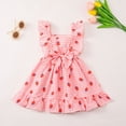 thumbnail image 2 of mgoYE Toddler Girl Dress Ruffle Sleeve Bowknot Dress Floral Dresses with Bow for Play Party Birthday Casual 2-6t(Pink,2-3 Years), 2 of 9