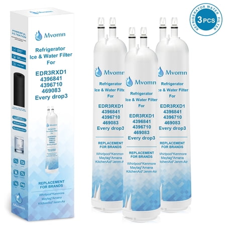 EDR3RXD1 Water Filter 3 for Whirlpool Refrigerator Water Filter 3 – EDR3RXD1 WHR3RXD1 and Everydrop Water Filter 3 4396841 4396710 4396710P 4396841P, Kenmore 9030 9083 46-9083 46-9030 T1RFKB1, 3-Pack