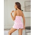 thumbnail image 5 of Ekouaer Womens Pajama Sets 2 Piece Lingerie Sleepwear Cute Cami Shorts Pjs Set Soft V Neck Lace Trim Nightwear, 5 of 6