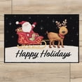 thumbnail image 2 of Natco Happy Holidays Christmas Rug, Nylon, Santa Sleigh Reindeer Print, 20 x 30 inches, Multicolor, 2 of 7