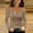 Khaki, variant on Womens Shirts Trendy Basic Summer 2024 Ladies V Neck Casual T-Shirts Long Sleeve Pullover Blouse Tops