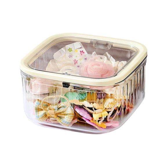 Pop-up Cover Hair Accessory Storage Box, Portable Container for Hair Clips and Ties, Desktop Organizer for Jewelry and Small Items, Compact Case A