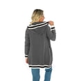 thumbnail image 2 of Women's Gameday Couture  Gray Clemson Tigers Tri-Blend Rounded Stripe Cardigan, 2 of 4