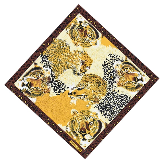 21'' Leopards Pattern Bandana Head Scarf for Women Male Square Turbans Head Scarf Colorful Head Wrap Headwear