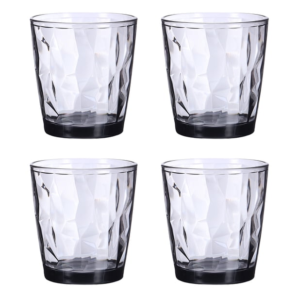 Vasos de acrílico de 10oz Uxcell, 4Pack, vasos reutilizables de plástico para el hogar y al aire libre, Gris