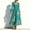 Green, variant on NTACZA Summer Dress Maxi Elegant Pleated V-Neck Faux-Wrap Long Sleeve Ruched Waist Floral Dressy Puff Relaxed Fit Wedding Cocktail Party Green L