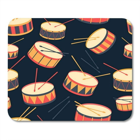 LADDKE Pattern Drums and Sticks on Dark Flat Band Beat Instrument Mousepad Mouse Pad Mouse Mat 9x10 inch