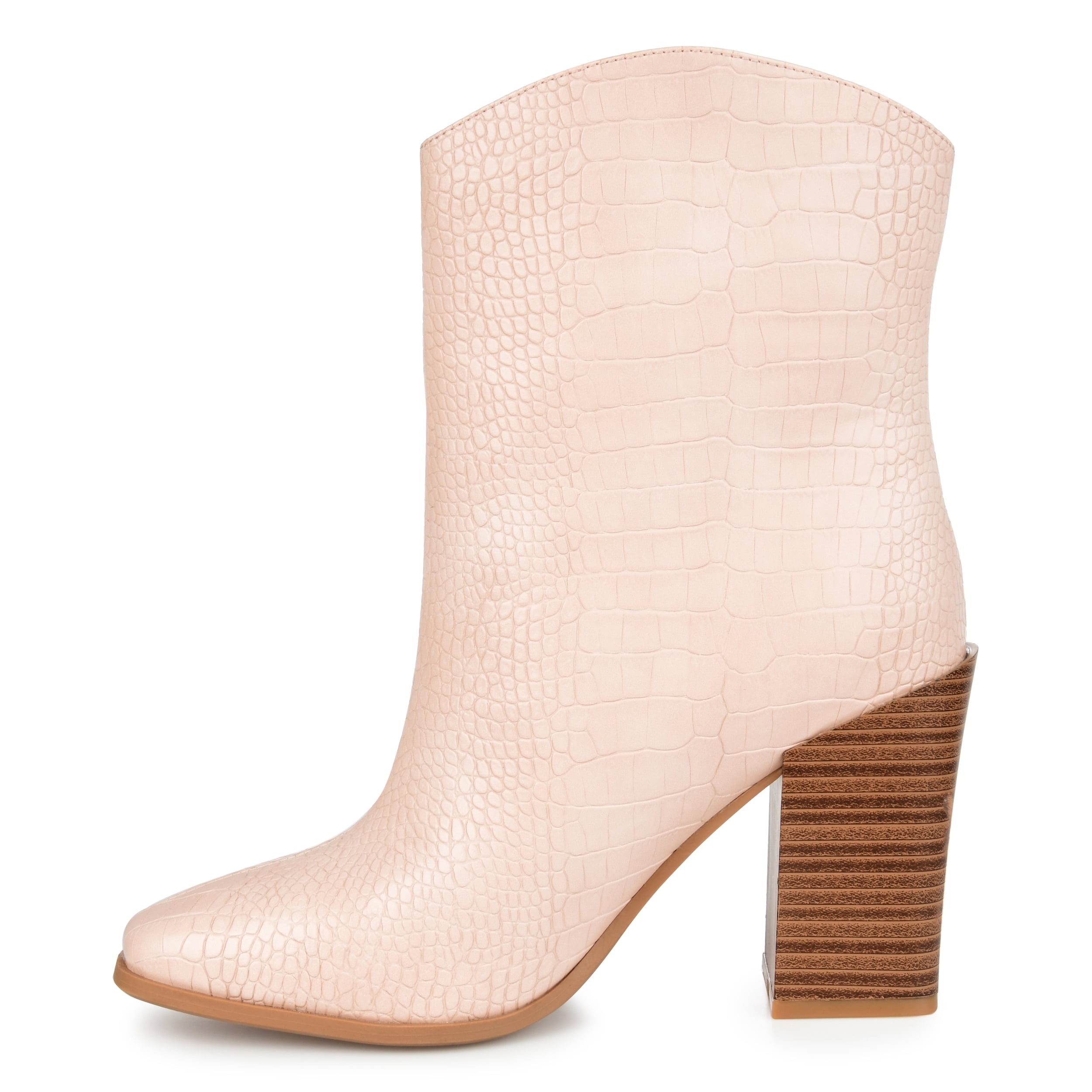 Journee Womens Brekinn Pull On Stacked Heel Booties