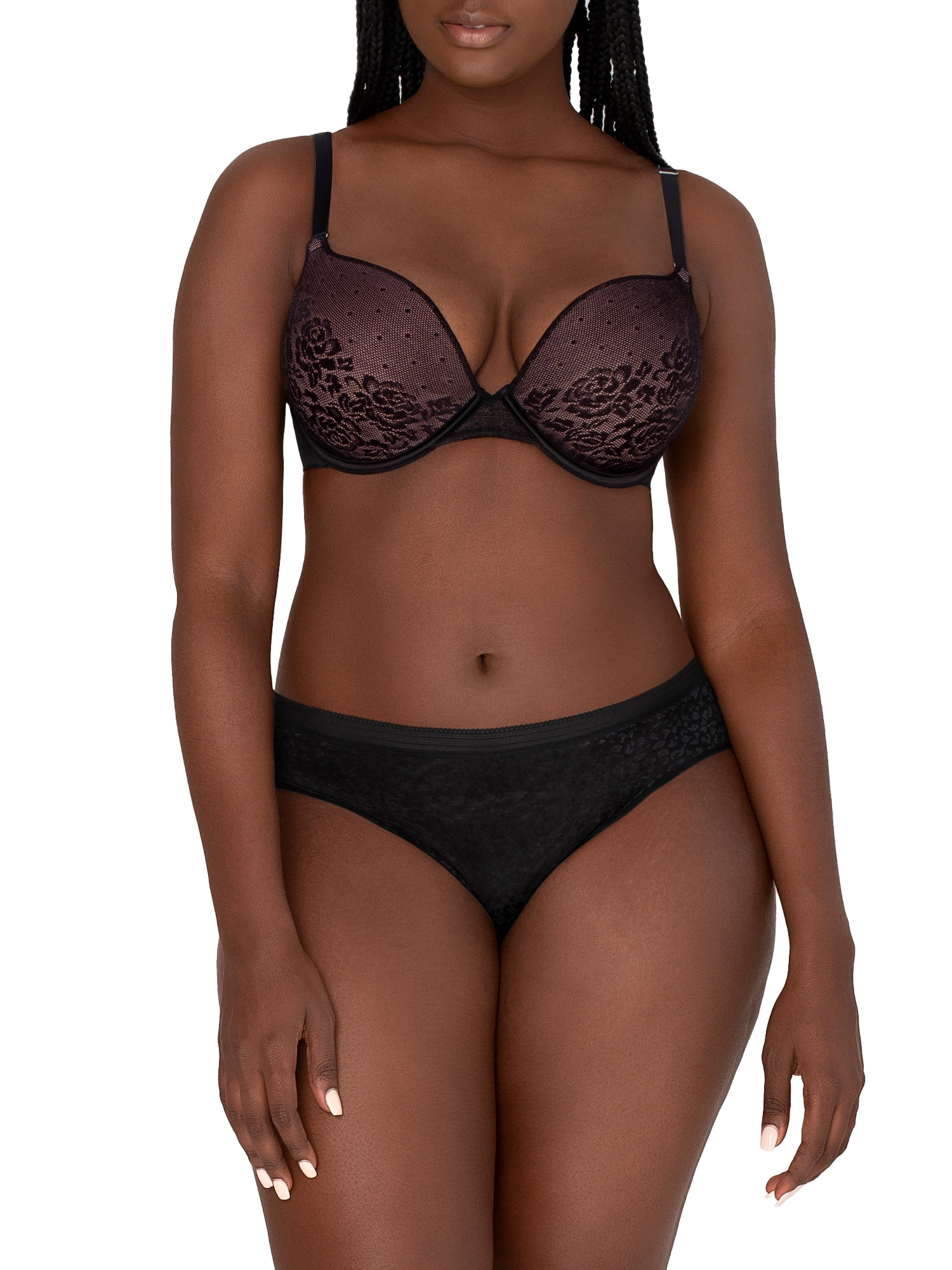 Secret Treasures Women's Back Smoothing Lace Push Up Bra, Style-ST382