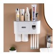 thumbnail image 1 of Toothbrush Holder with Toothpaste Dispenser-Multifunctional Wall Mounted Space-Saving Automatic Toothpaste Dispenser Squeezer Kit, 4 Toothbrush Slots,2 Cups and Drawers for Bathroom, 1 of 6