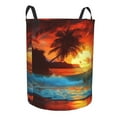 thumbnail image 2 of PHELIKA Ocean Sunrise Tropical Palm Tree Island Hawaiian Sunset Sea Waves Summer 01 Laundry Basket 65L Large Foldable Round For Dirty Clothes Toy Storage, 2 of 6