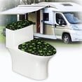 thumbnail image 6 of HELLHERO Pack of 2 Toilet Top Cover for Modern Bathrooms Heart-Shaped Clover Pattern Soft Toilet Lid Cover and Toilet Tank Lid Cover Adjustable, 6 of 8