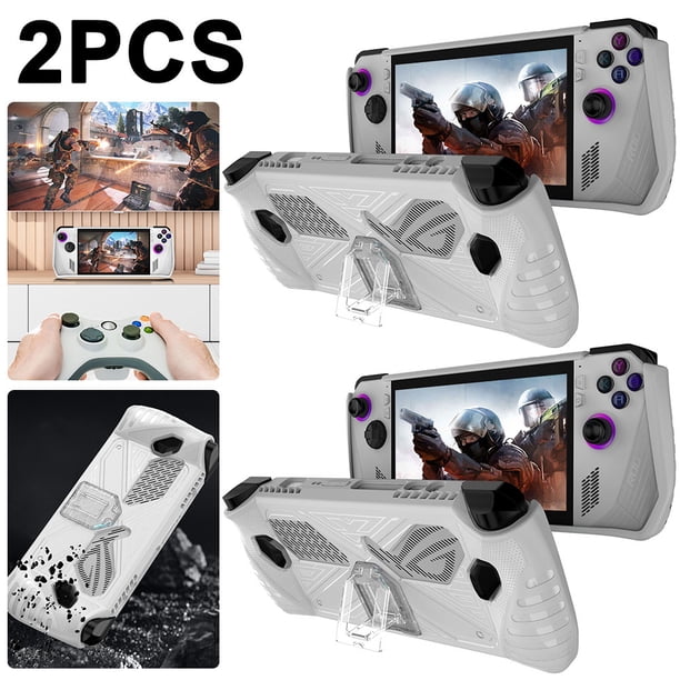 Carcasa Consola TPU Suave Anti Caída Con Soporte para Rog Ally () Blanca