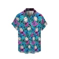 thumbnail image 3 of Camisas casuales de verano para la playa para hombre, camiseta con botones de manga corta con estampado 3D de animales, para hombre, Hemd Sommer Herren, 3 of 5