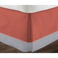 thumbnail image 3 of D.N.G. BEDDINGS 1 Piece Split Corner Two Tone Tailored Bed Skirt, Olympic Queen Size 6 Inch Deep Pocket, 800 Thread Count, 100% Egyptian Cotton, Solid Brick Red/Silver Color., 3 of 3