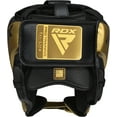 thumbnail image 4 of RDX Headguard Boxing MMA Fighting Kickboxing Training, Maya Hide Leather Adjustable MARK Pro Headgear for Face Cheeks Ear Protection, Head Guard Sparring Muay Thai Taekwondo Karate Zero Impact Helmet, 4 of 10