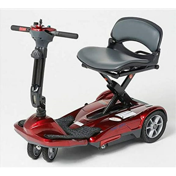 EV Rider Transport Move S21M Manual Folding Mobility Scooter - Lithium Battery Airline Friendly- Lightweight 49 lbs. Total Red, Assorted