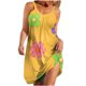 thumbnail image 1 of Vestidos de Verano Lindos para las Mujeres Que Imprimen Vestido de Sol Suelto con Cuello en V, sin Mangas con Bolsillos para el Uso Informal, 1 of 5