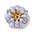 thumbnail image 2 of 100pcs Brass Bead Caps with Enamel and Rhinestone Flower Golden Mixed color 12x5mm Hole: 0.8mm Inner Diameter: 3mm, 2 of 3