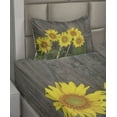 thumbnail image 2 of Ambesonne Garden Fitted & Top Sheet Set with Sham, Helianthus Sunflowers, Brown Yellow Green, 2 of 4