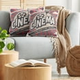 thumbnail image 5 of Ambesonne Retro Throw Pillow Cover 2 Pack, Vintage Cinema Movie Star, 16", Brown Ecru Grey, 5 of 7