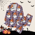 thumbnail image 2 of Puliio Halloween Pajamas Set for Women's 2 Piece Ghost Bow Print Long Sleeve Top and Pants Cozy Soft Loungewear Nightwear Pjs Sets, 2 of 4