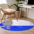 thumbnail image 4 of Round Rugs 4Ft, Blue Purple Grey Round Area Rug Washable Indoor Throw Carpet, Modern Geometric Oil Painting Abstract Soft Non Slip Circle Rug for Kitchen Nursery Room Home Decor Aesthetic, 4 of 8