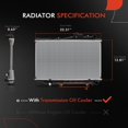 thumbnail image 2 of A-Premium Engine Coolant Radiator with Transmission Oil Cooler Compatible with Toyota Corolla 1984 1985 1986 1987 L4 1.6L Automatic trans. Replace# 1641015210, 1641015231, 2 of 8