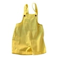 thumbnail image 2 of Nrmvnmi Girls Summer One Piece Romper Button Suspender Sleeveless Solid Color Pocketed Overalls Cotton Jumpsuit Casual Romper Outfit, 2 of 6