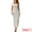 White, variant on DARING DIVA Bodycon Ribbed Knit Striped Square Neck Slim Fit Dress S Grey