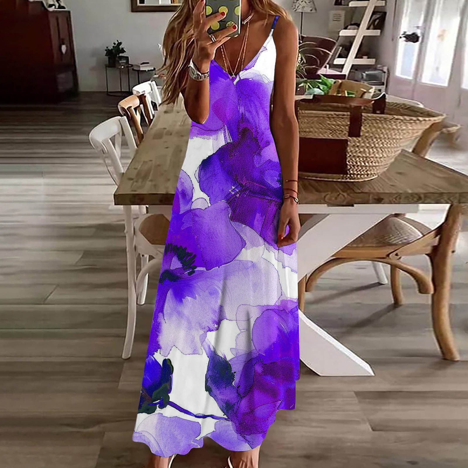 Purple summer dress womens 2025