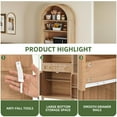 thumbnail image 4 of Uforic Arched Kitchen Pantry Cabinet, 73" Tall Farmhouse Wood Pantry Shelves with Charging Station, Wood, 4 of 9