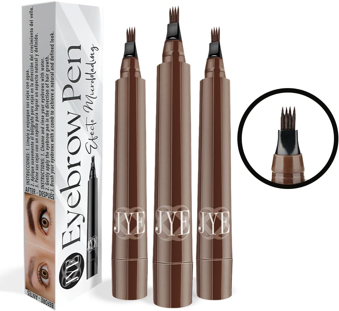 JYE Plumón para Cejas Efecto Microblading, Dibujo pelo a pelo ...