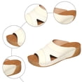 thumbnail image 5 of Modisza Wedge Slip on Slides for Women Arch Support Low Heel Sandals Orthopedic Summer Walking Shoes for Ladies Vacation size 7.5 White, 5 of 6